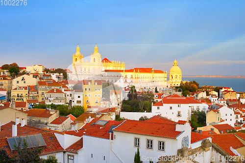 Image of Lisbon Old Town at sunset