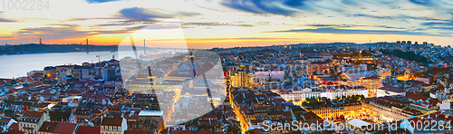 Image of Panorama of Lisbon at twilight