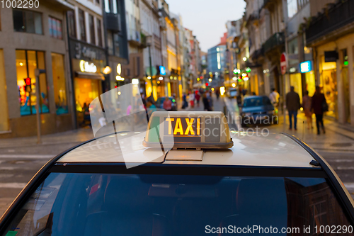 Image of Old Town taxi car, Portugal