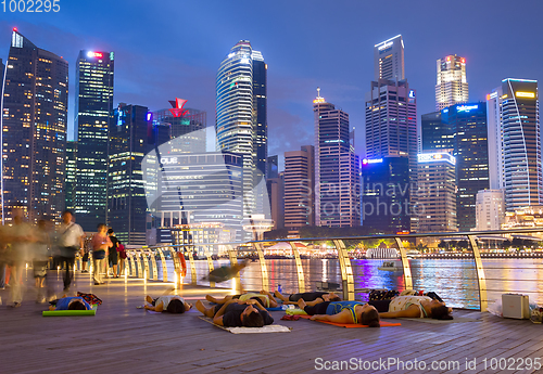 Image of Yoga in Downtown of Singapore