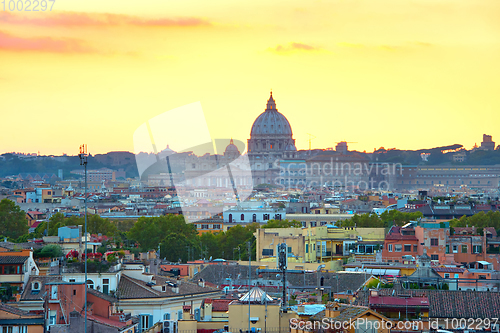 Image of Skyline of Rome at sunset
