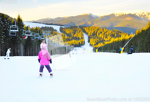 Image of Children ski mountian activity
