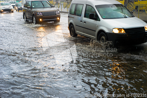 Image of Flood on a urban road