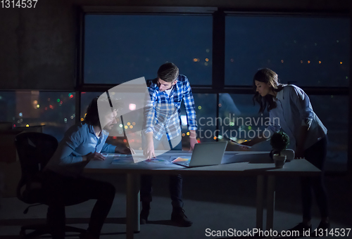 Image of business people on construction site  in new startup office at n