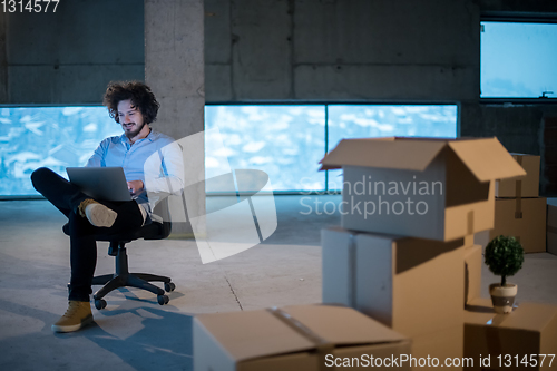 Image of young male architect and engineer on construction site