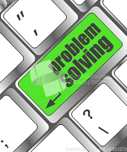 Image of problem solving button on computer keyboard key