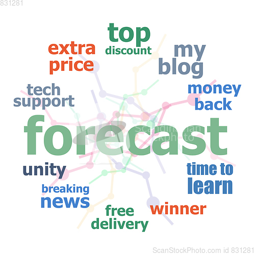 Image of Text Forecast. Business concept