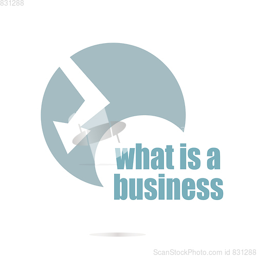 Image of Business concept. words what is a business . Graphic Design For Your Design. Unusual Flat Logo