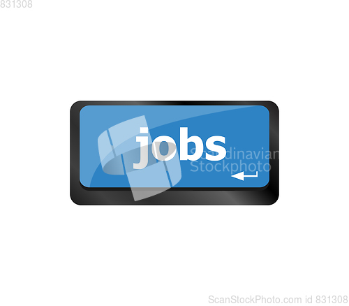 Image of Computer keyboard with Jobs enter key - business concept