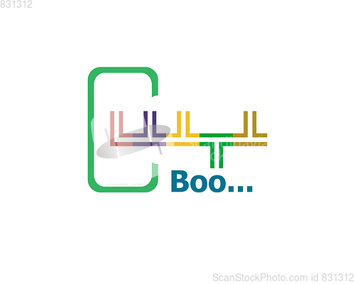 Image of Text Boo. Social concept. Abstract emblem, design concept, element for template.