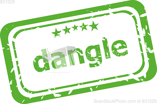 Image of dangle word on rubber old business stamp