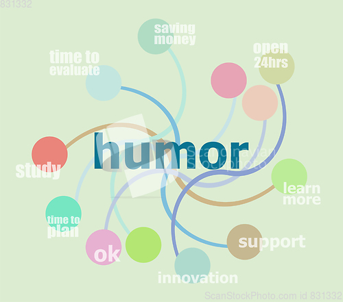 Image of Text Humor. Holiday concept . Infographic template, integrated circles. Business concept with options