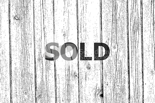 Image of Text Sold. Business concept . Wooden texture background. Black and white