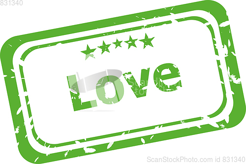 Image of grunge rubber stamp with the word love written inside the stamp