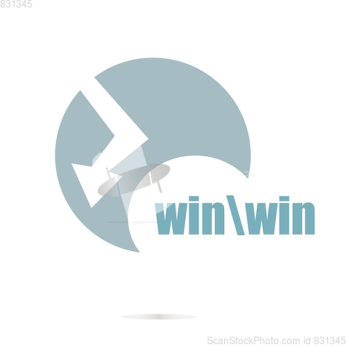 Image of win word. Education concept . Graphic Design For Your Design. Unusual Flat Logo