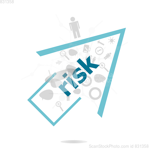 Image of Text Risk. Finance concept . Data protection and secure elements inforgaphic set