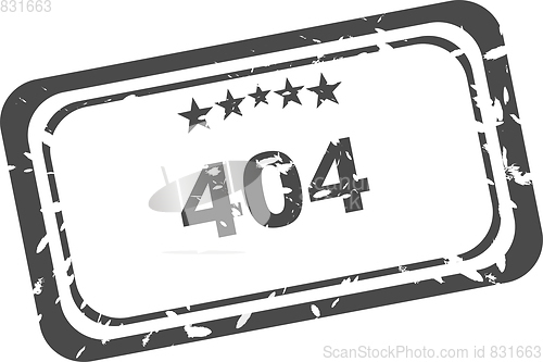 Image of 404 error Rubber Stamp over a white background