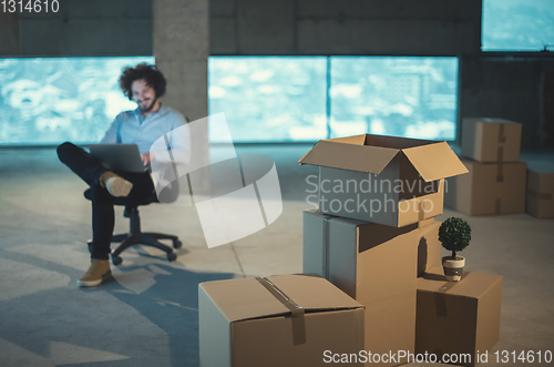 Image of young male architect and engineer on construction site