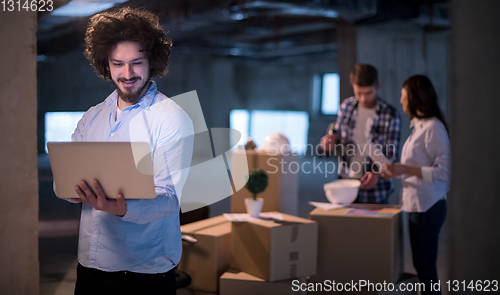 Image of young male architect and engineer on construction site