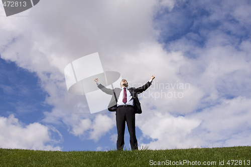 Image of Businessman enjoying nature