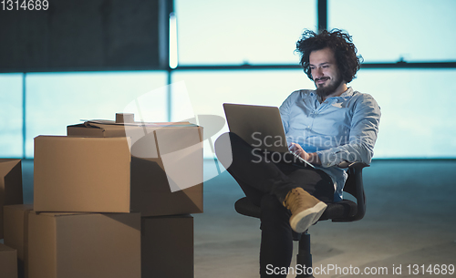 Image of young male architect and engineer on construction site