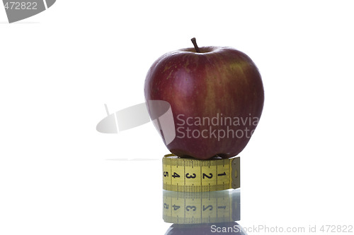 Image of Red apple over a measure tape