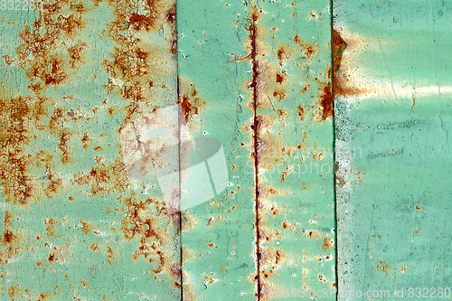 Image of Grunge green rusty metal texture. Vintage effect.