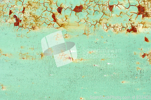 Image of Grunge green rusty metal texture. Vintage effect.