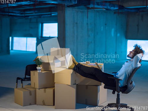 Image of businessman on construction site