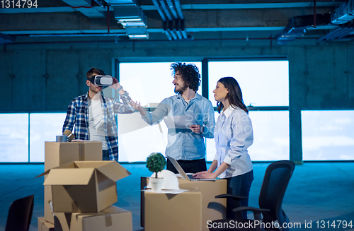 Image of group of business people,architect and engineer on construction 