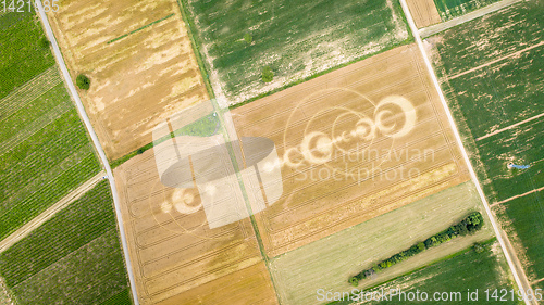 Image of crop circles field Alsace France