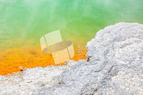 Image of hot sparkling lake in New Zealand