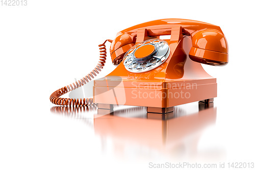 Image of old orange dial-up phone