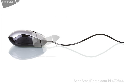Image of Mouse device isolated with reflection