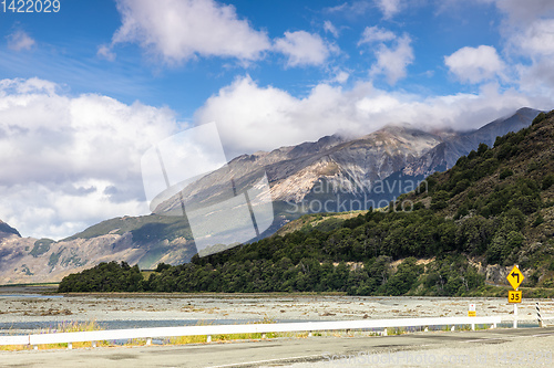 Image of dramatic landscape scenery Arthur\'s pass in south New Zealand