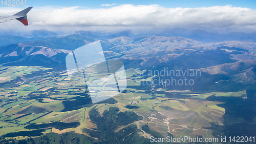 Image of flight over New Zealand south island