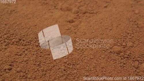 Image of Cocoa powder in camera motion closeup footage