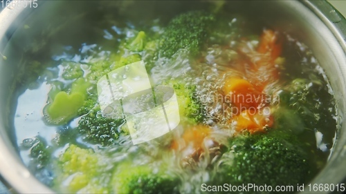 Image of Vegetables boiling in hot water
