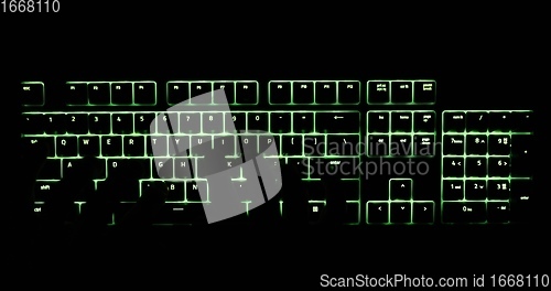 Image of Hands typing in the dark on illuminated keyboard