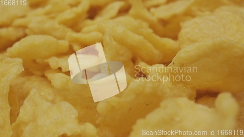 Image of Corn flakes macro footage with camera motion