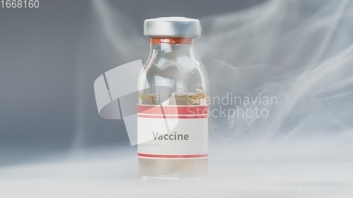 Image of Vaccine for lethatl virus in small bottles