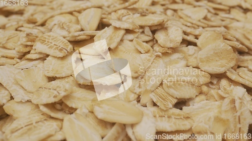 Image of Oat flakes macro footage with camera motion