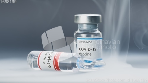 Image of Vaccine for lethal virus in small bottles