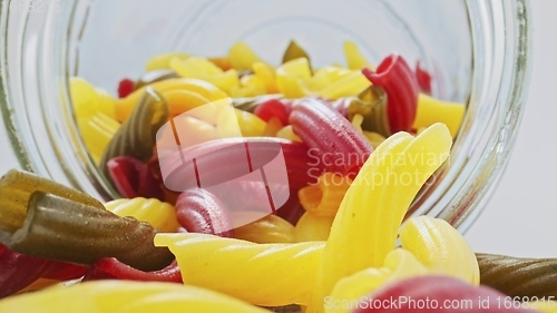 Image of Probe lens push into jar with full of whole grain pasta