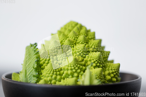 Image of close up of romanesco broccoli in bowl