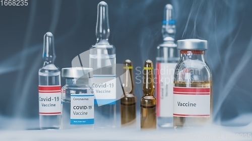 Image of Vaccine for lethal virus in small bottles