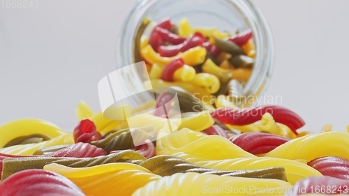 Image of Probe lens push into jar with full of whole grain pasta