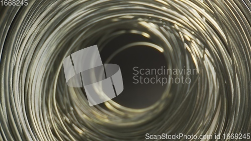 Image of Camera motion in round steel wired tunnel