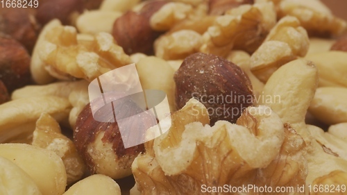 Image of Mixed nuts macro footage with camera motion