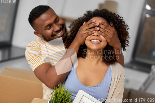 Image of happy couple at new home